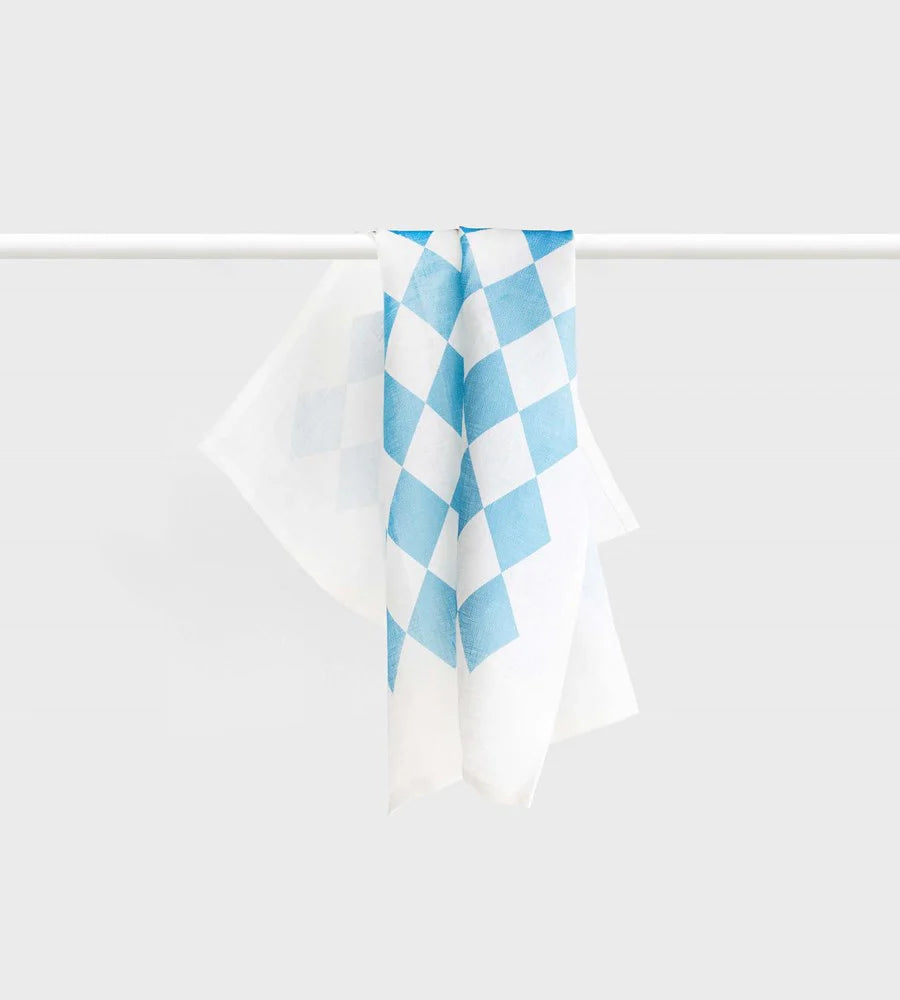 blue diamonds | tea towel | father rabbit